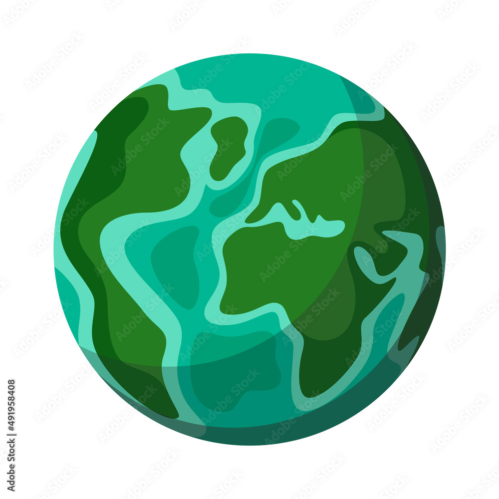 Planet earth on a white background. Cartoon design.
Planet earth on a white background. Cartoon design.