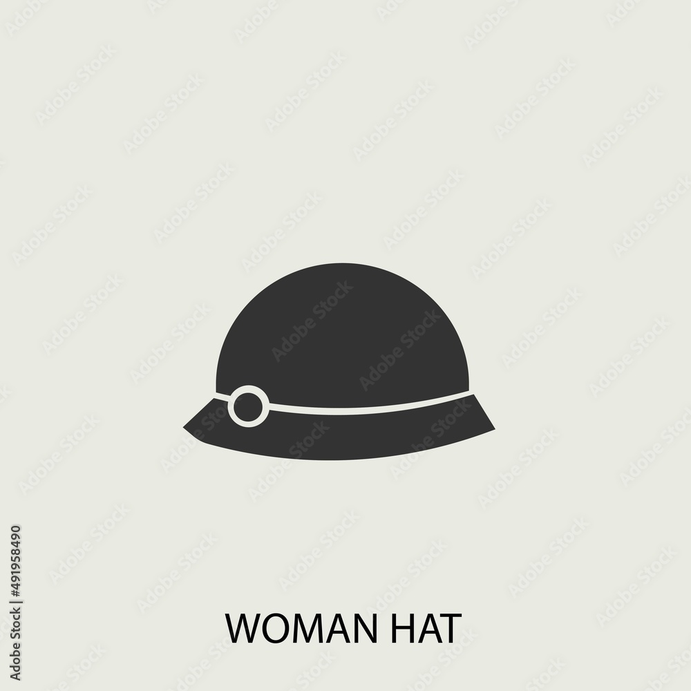 Woman_hat vector icon illustration sign Woman_hat vector icon illustration sign
