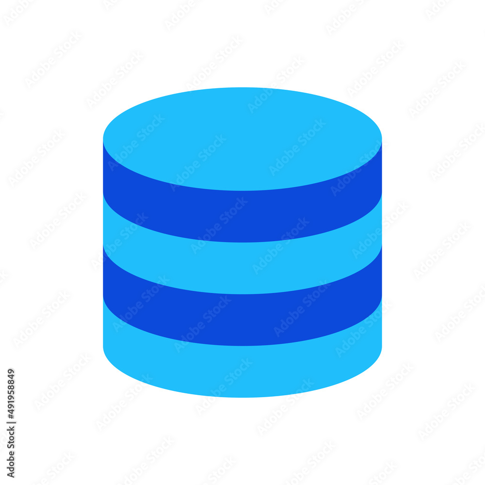 Database server storage icon vector graphic illustration in blue Database server storage icon vector graphic illustration in blue