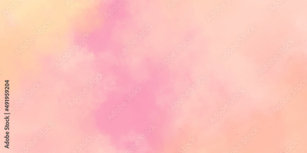 Pastel pink abstract vintage background. Light pink watercolor background hand-drawn with copy space for text. Modern diagonal gradient  of white background.
