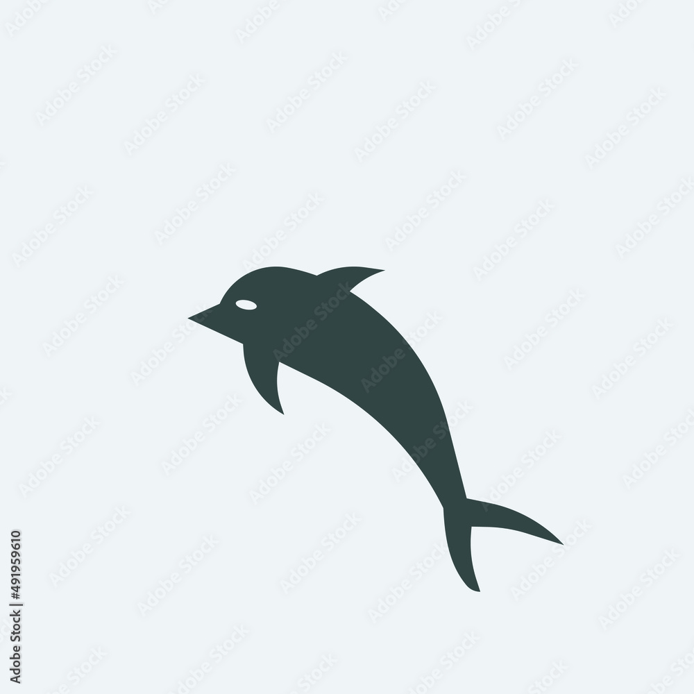 Dolphin vector icon illustration sign Dolphin vector icon illustration sign