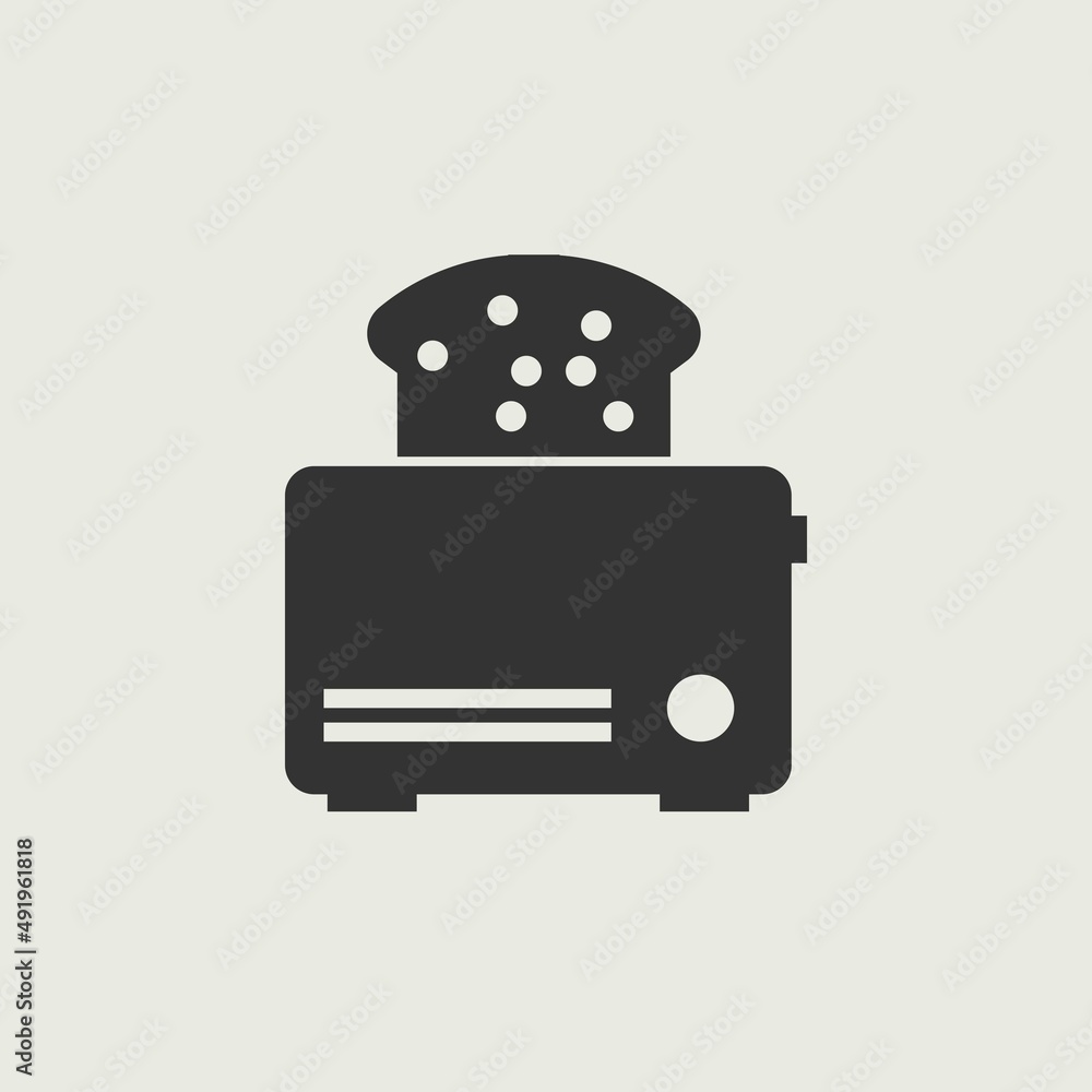 Fototapeta premium Toaster vector icon illustration sign