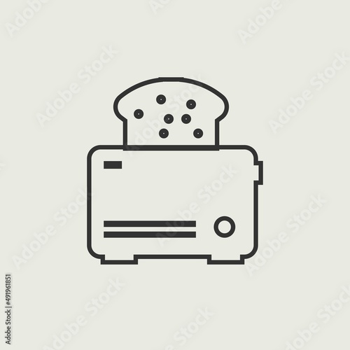 Toaster vector icon illustration sign