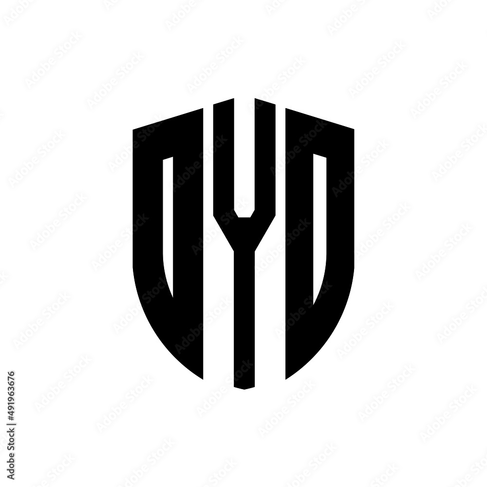 DYD letter logo design. DYD modern letter logo with black background ...
