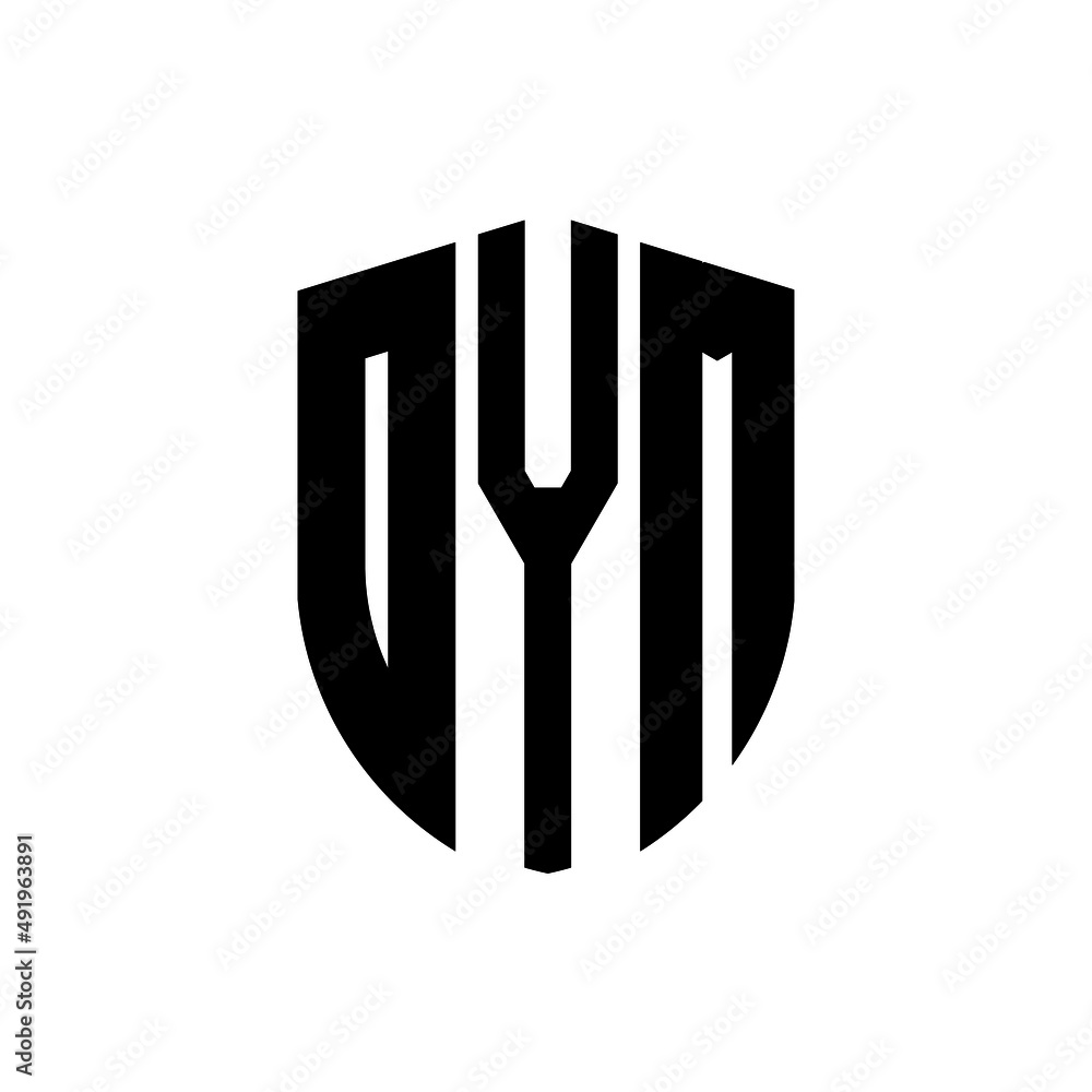 DYM letter logo design. DYM modern letter logo with black background ...