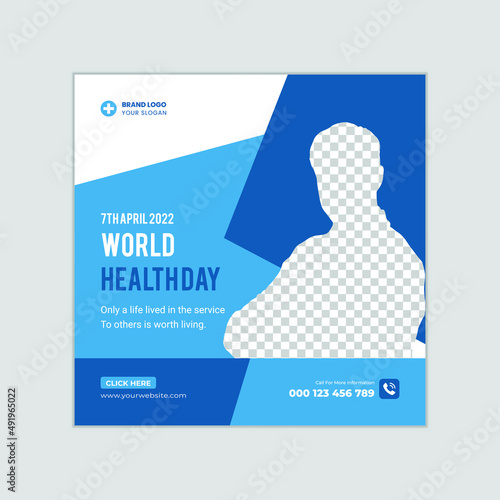 World health day 2022 banner or doctor social media post amp flyer template