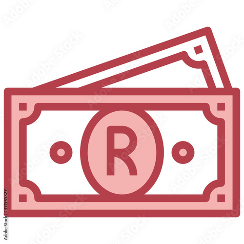 RAND red line icon,linear,outline,graphic,illustration