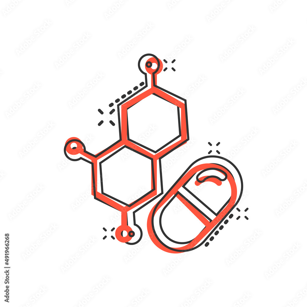 Vitamin pill note icon in comic style. Capsule cartoon vector illustration on white isolated background. Antibiotic splash effect sign business concept. Vitamin pill note icon in comic style. Capsule cartoon vector illustration on white isolated background. Antibiotic splash effect sign business concept.