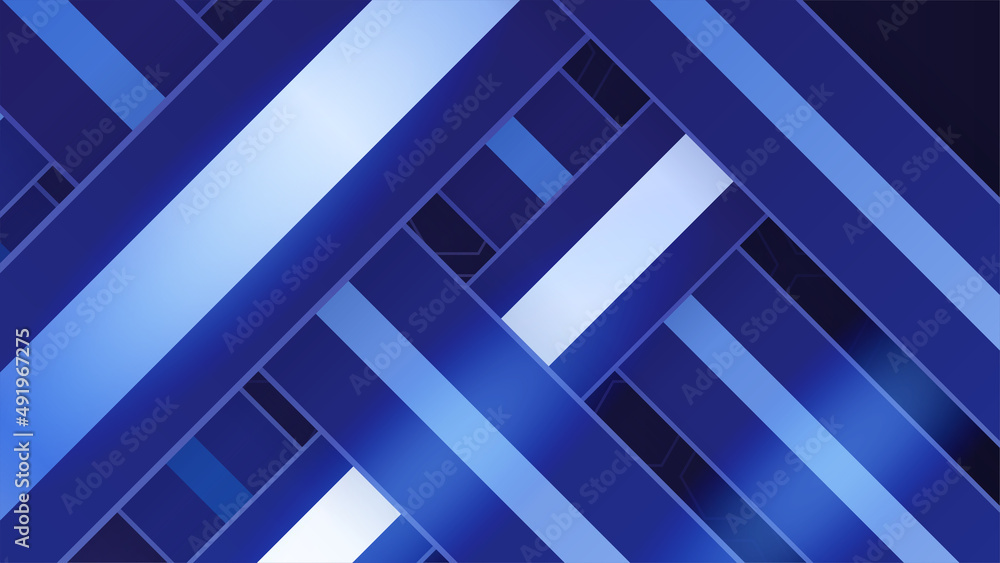 Fototapeta premium Dark blue abstract background geometry shine and layer element vector for presentation design. Suit for business, corporate, institution, party, festive, seminar, and talks.