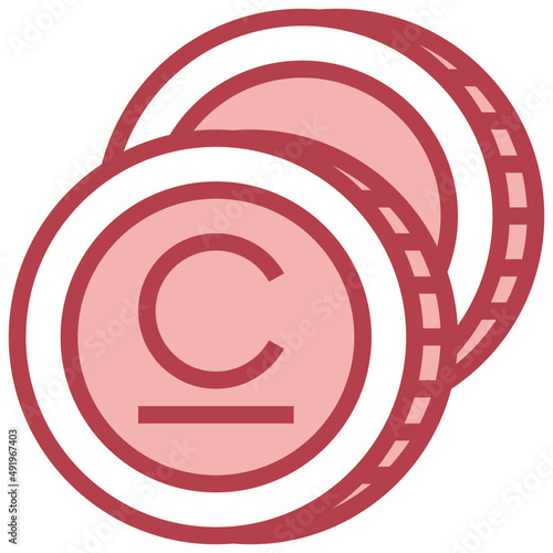 SOM red line icon,linear,outline,graphic,illustration