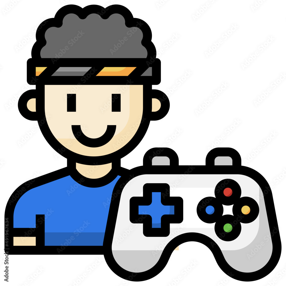 GAMER filled outline icon,linear,outline,graphic,illustration GAMER filled outline icon,linear,outline,graphic,illustration