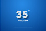 35th anniversary background with number illustration.