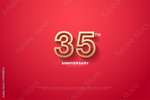 35th anniversary background with number illustration. © michael