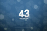 43rd anniversary background with number illustration.