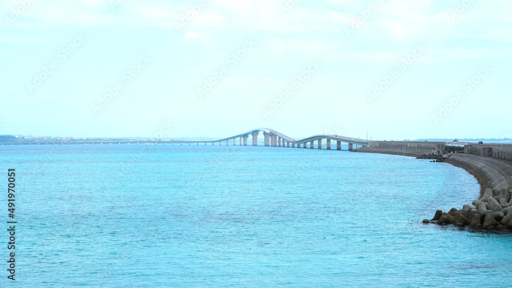 bridge over the sea in miyakojima city