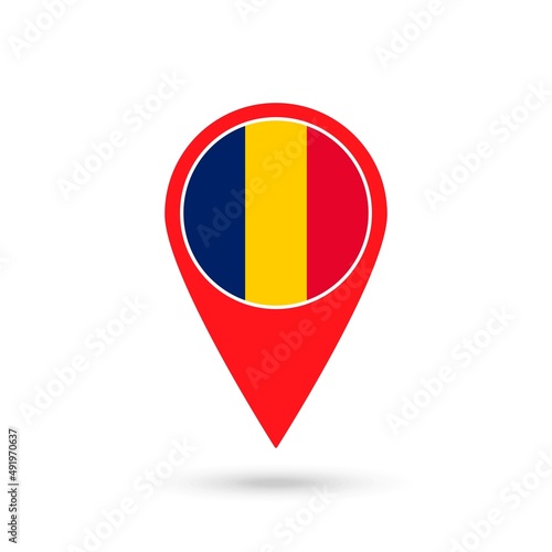 Free Download Map pointer with contry Chad. Chad flag. Vector illustration. - GFXLoad