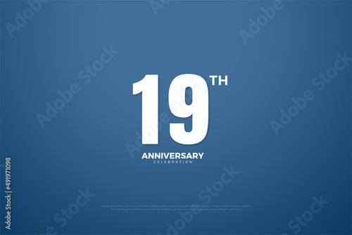 19th anniversary background with number illustration.