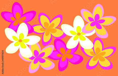 Frangipani flower pattern background.