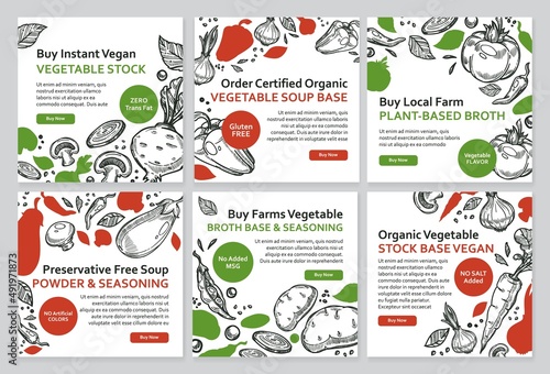 Vegetable stock promotion at social media set
