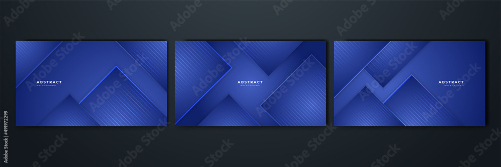 Naklejka premium Dark blue abstract background geometry shine and layer element vector for presentation design. Suit for business, corporate, institution, party, festive, seminar, and talks.