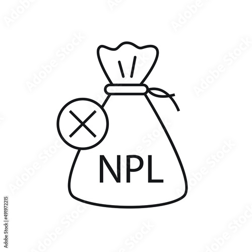 Non performing loans, NPL icon design vector illustration