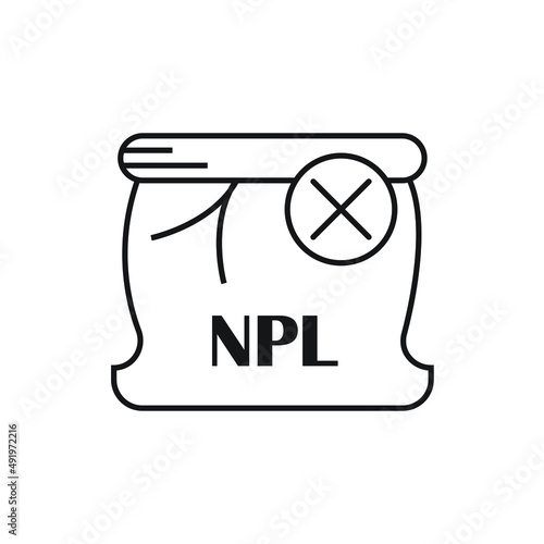 Non performing loans, NPL icon design vector illustration