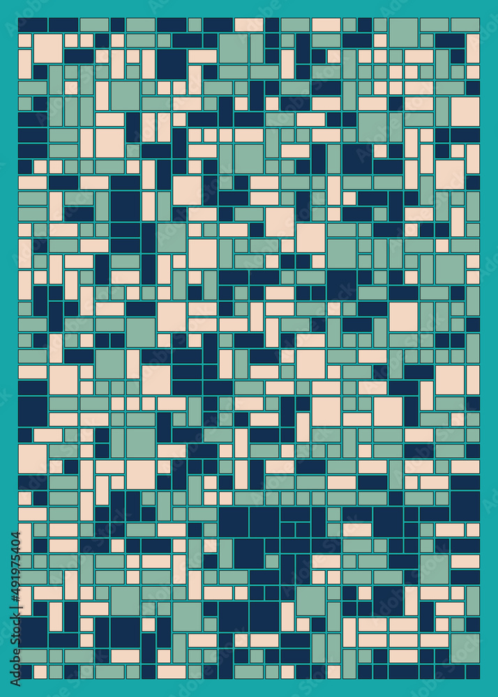 Fototapeta premium Offset Quads generative art background art illustration