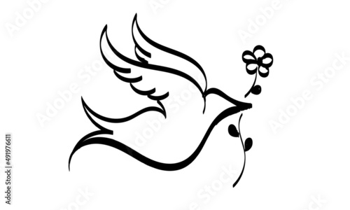 Holy Spirit Line Art Design for print or use as poster, card, flyer, Tattoo or T Shirt