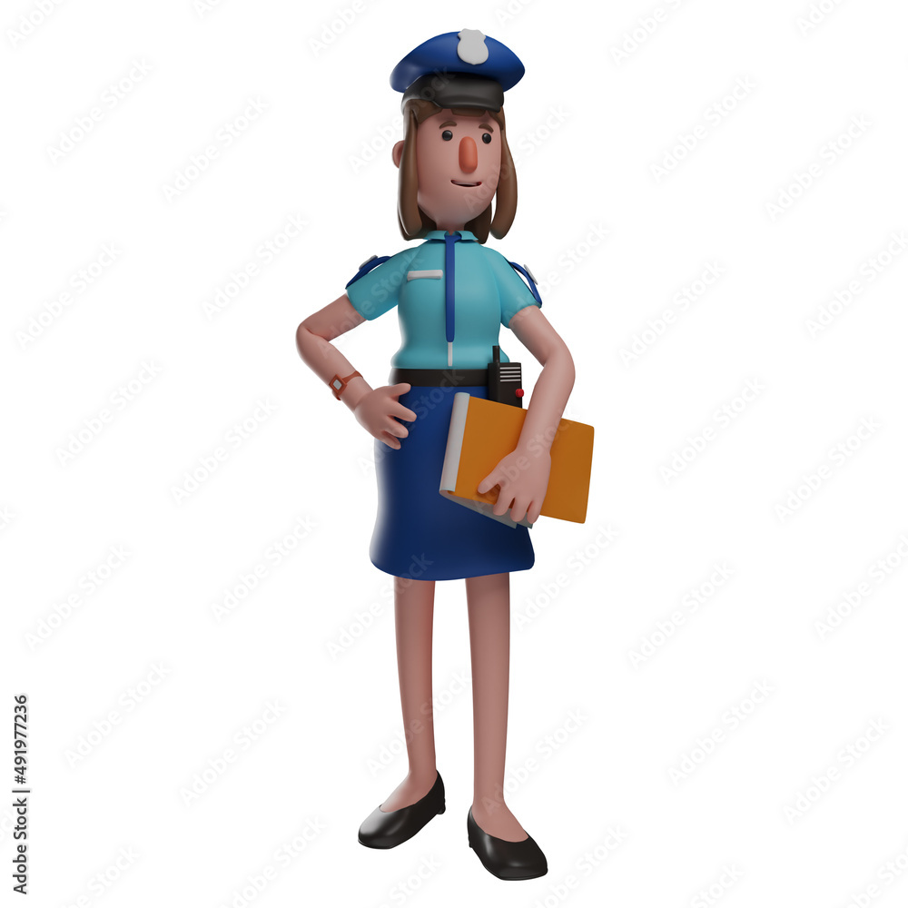 A young 3D Police Woman Cartoon Design having cool poses A young 3D Police Woman Cartoon Design having cool poses