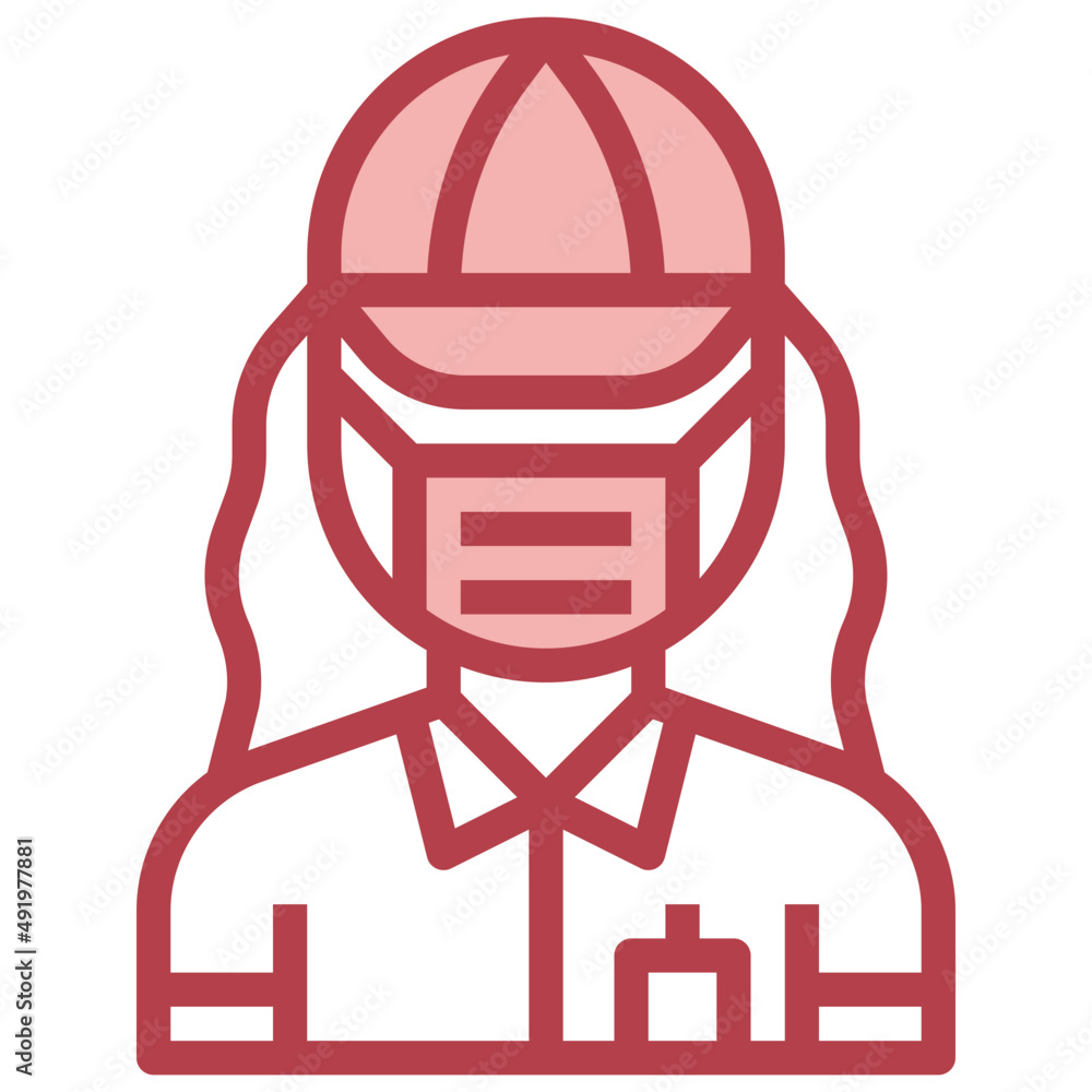 COURIER red line icon,linear,outline,graphic,illustration
