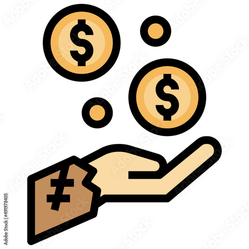 BEGGAR filled outline icon,linear,outline,graphic,illustration