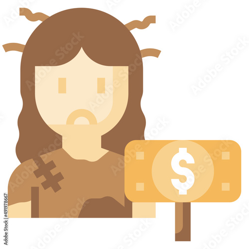 BEGGAR flat icon,linear,outline,graphic,illustration