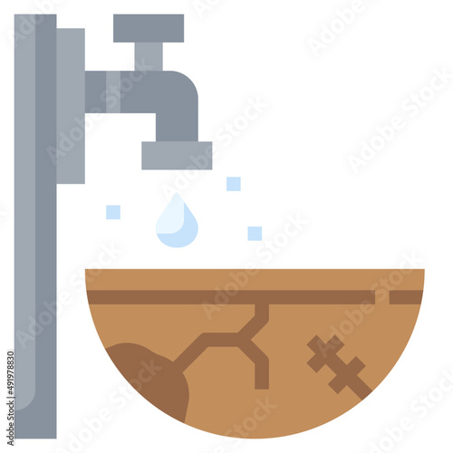 WATER SCARCITY flat icon,linear,outline,graphic,illustration