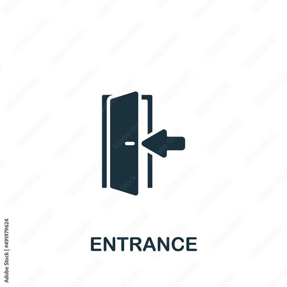 Entrance icon. Monochrome simple Entrance icon for templates, web design and infographics Entrance icon. Monochrome simple Entrance icon for templates, web design and infographics