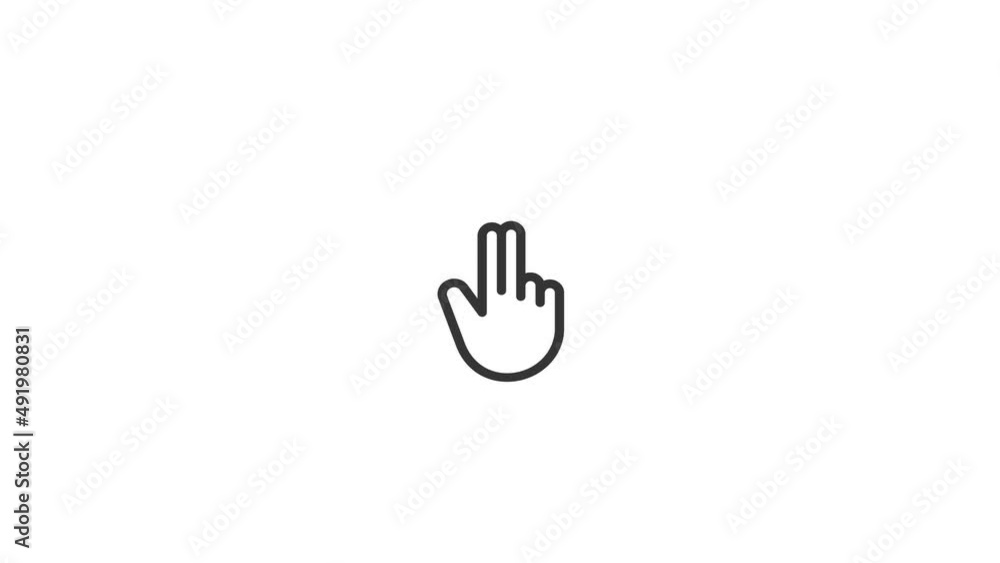 Two fingers touch gesture animation on the white transparent background with alpha channel included. Two fingers touch gesture animation on the white transparent background with alpha channel included.