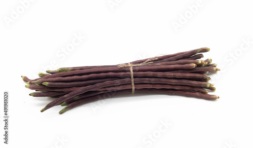 red color yardlong bean isolated on white background