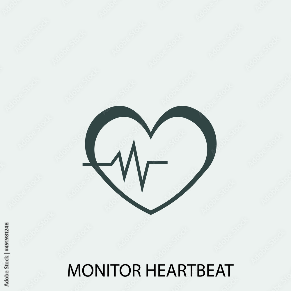 Monitor_heartbeat vector icon illustration sign