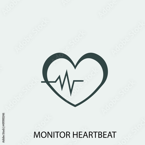Monitor_heartbeat vector icon illustration sign