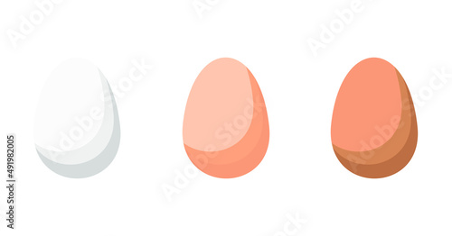 eggs of different colors on a white background flat vector