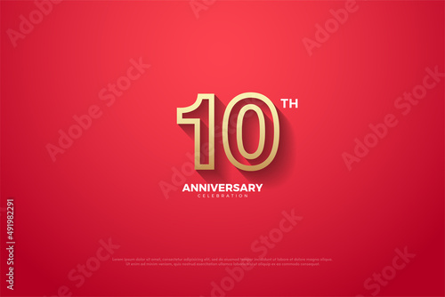 10th anniversary background with numbers illustration.