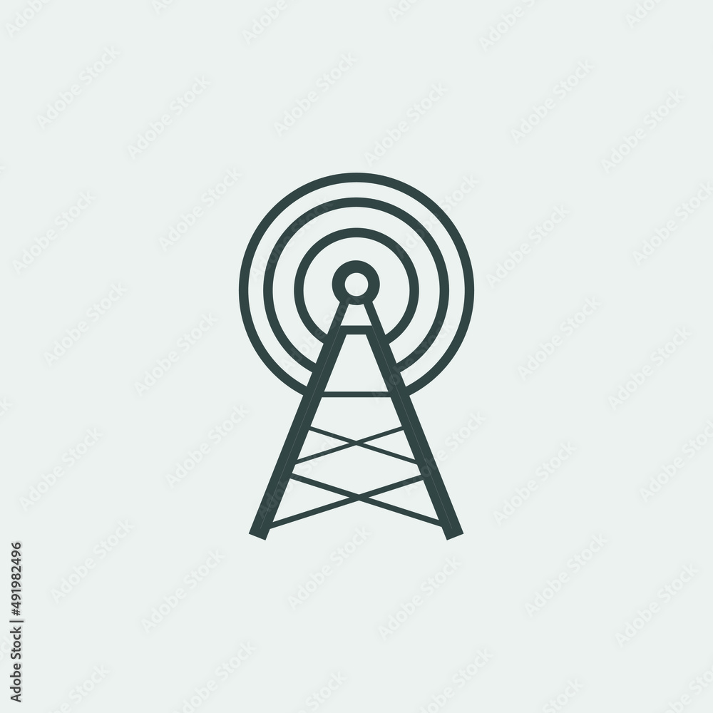 Radio_tower vector icon illustration sign Radio_tower vector icon illustration sign