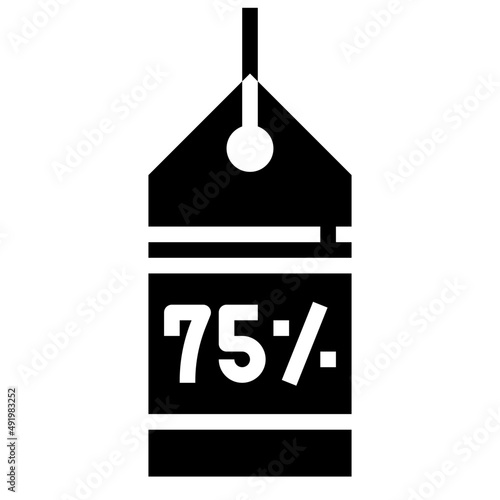 75 PERCENT glyph icon,linear,outline,graphic,illustration