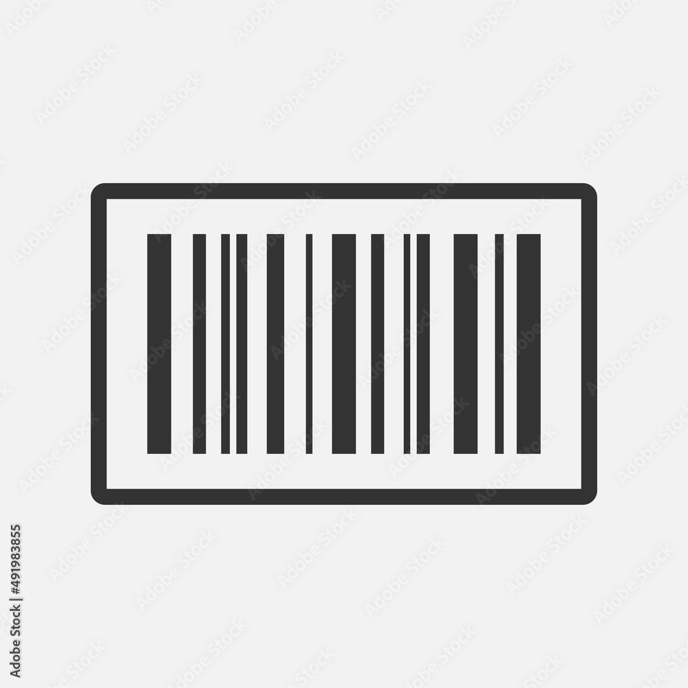 Barcode icon isolated flat design vector illustration. Barcode icon isolated flat design vector illustration.