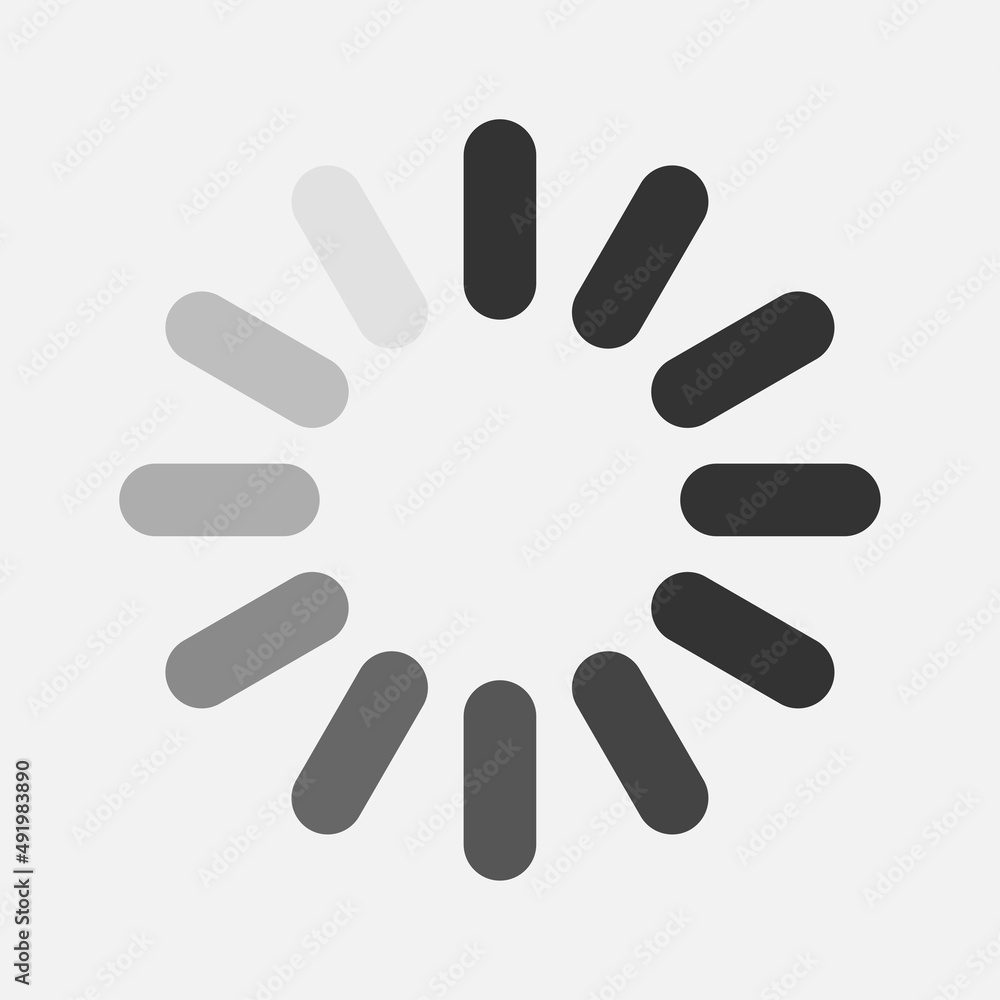 Loading sign icon isolated flat design vector illustration. Loading sign icon isolated flat design vector illustration.