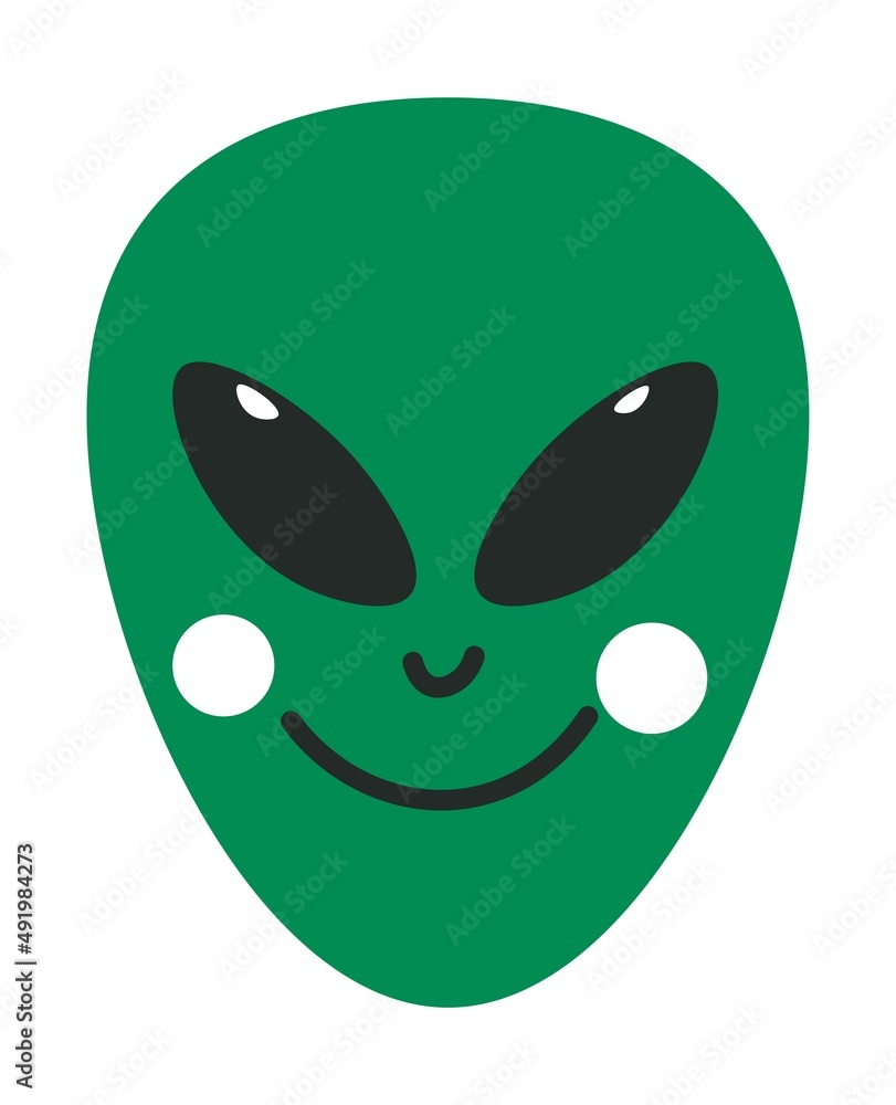 Alien character face, extraterrestial personage Alien character face, extraterrestial personage