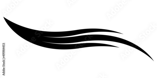 Flying curve curved stripe, flapping wings to fly swish line