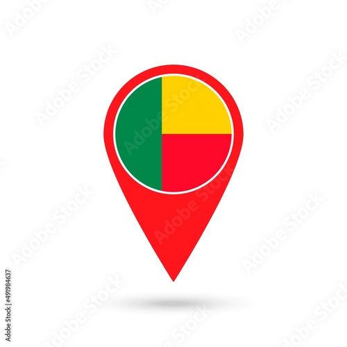 Map pointer with contry Benin. Benin flag. Vector illustration. Free Download Map pointer with contry Benin. Benin flag. Vector illustration. - GFXLoad