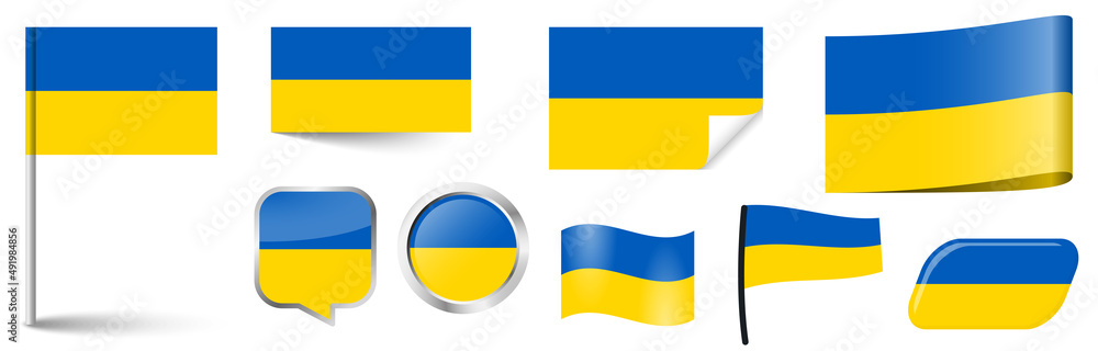 flags with country colors of Ukraine flags with country colors of Ukraine