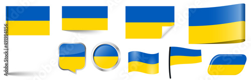 flags with country colors of Ukraine photo