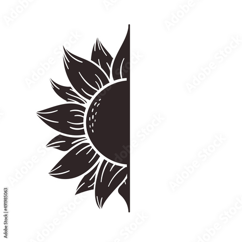 blooming yellow sunflowers full of sunflower seeds inside for decorating welcome cards